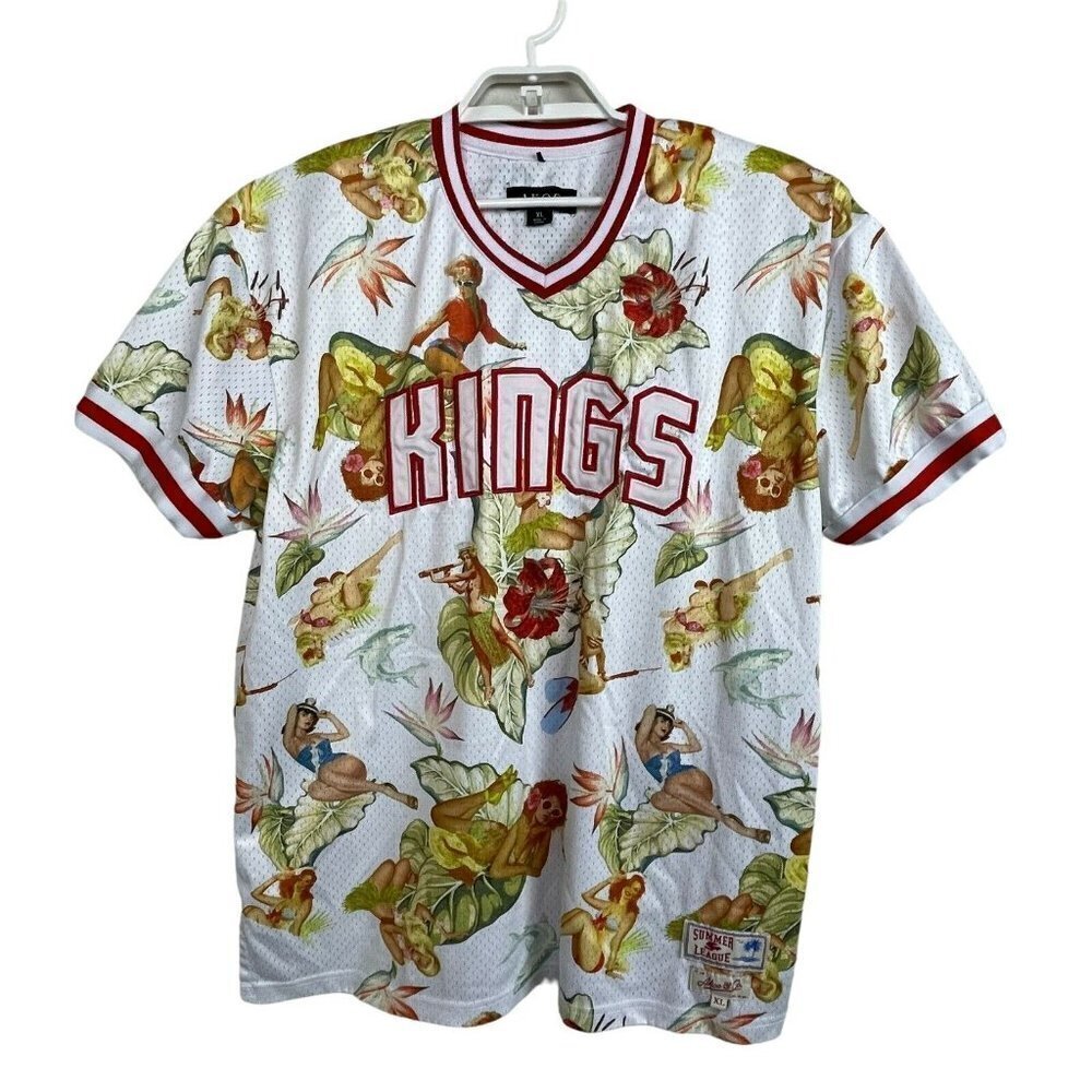Akoo & Co Jersey Kings Summer League Women's Hibiscus Size‎ XL Shirt